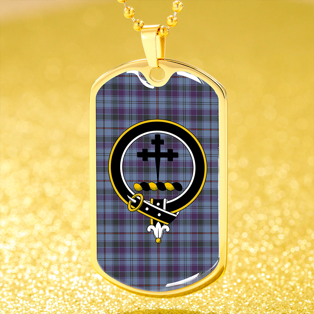Leith District Weathered Clan Badge Classic Tartan Dog Tag Necklace