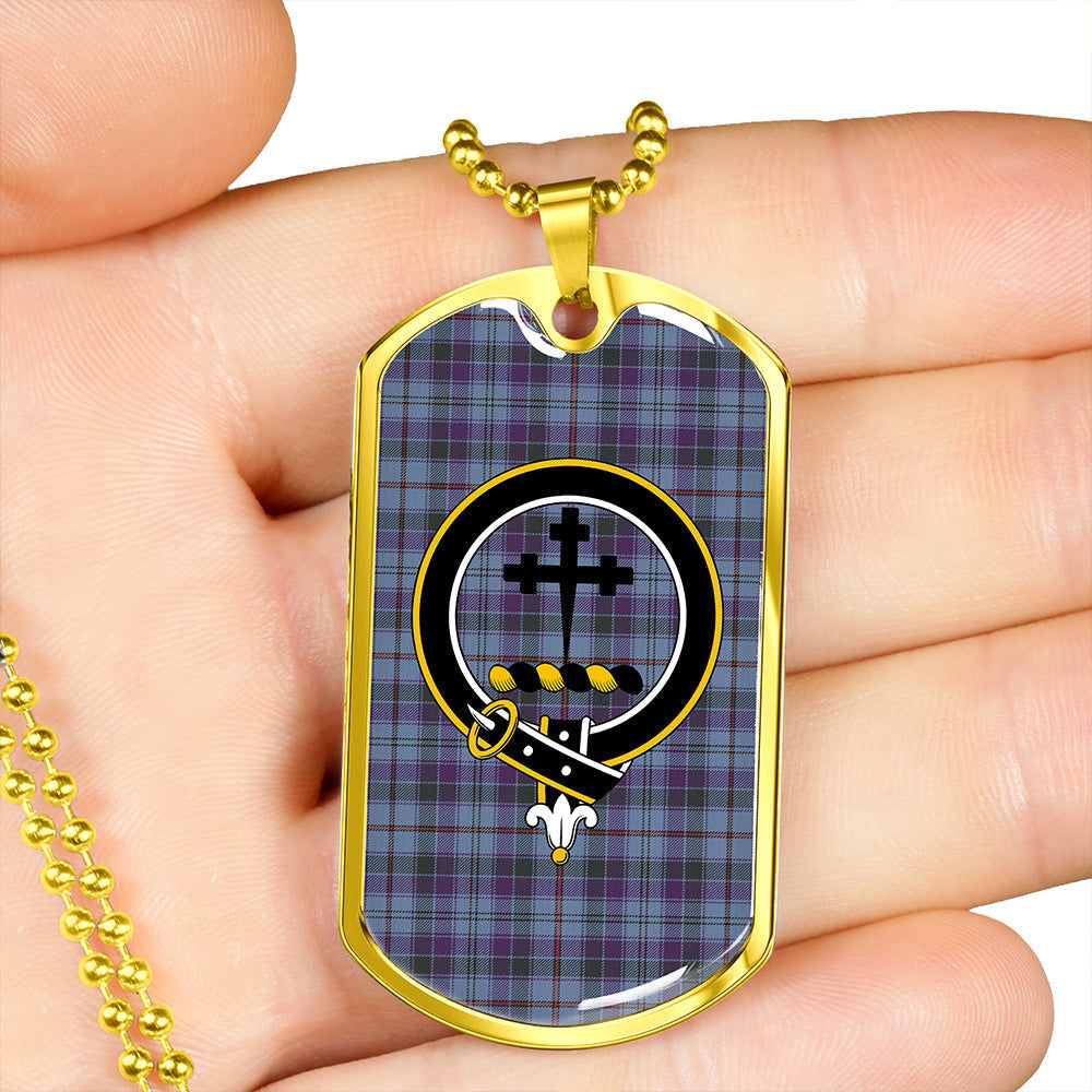 Leith District Weathered Clan Badge Classic Tartan Dog Tag Necklace