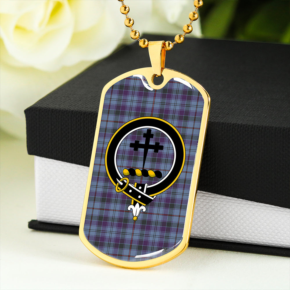 Leith District Weathered Clan Badge Classic Tartan Dog Tag Necklace