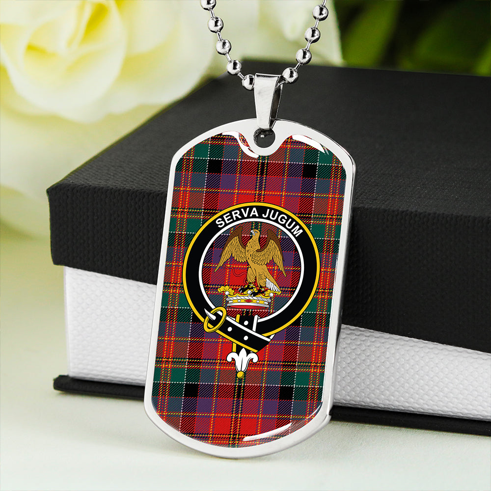 Leith (Hay #4) Modern Clan Badge Classic Tartan Dog Tag Necklace