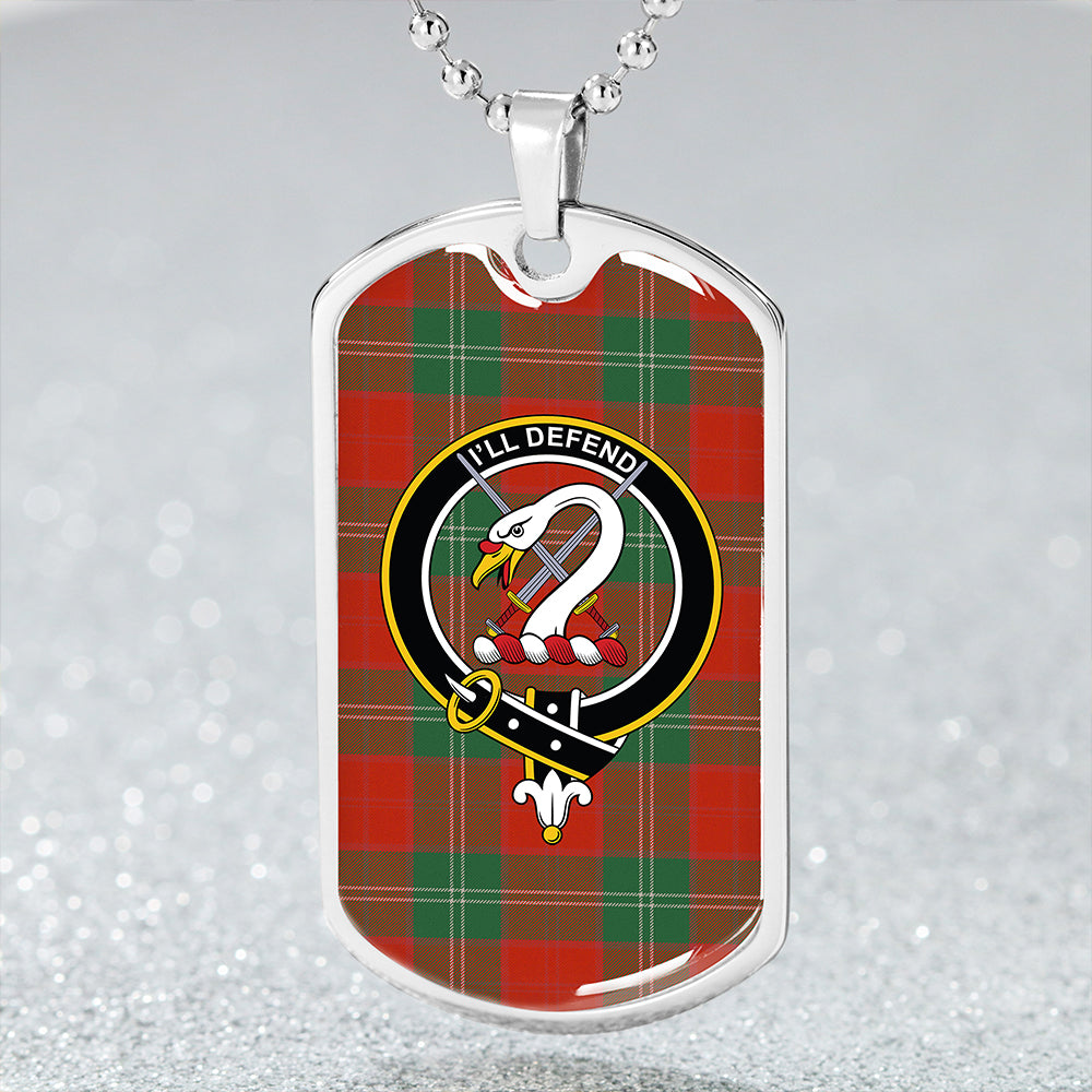 Lennox Ancient Clan Badge Classic Tartan Dog Tag Necklace
