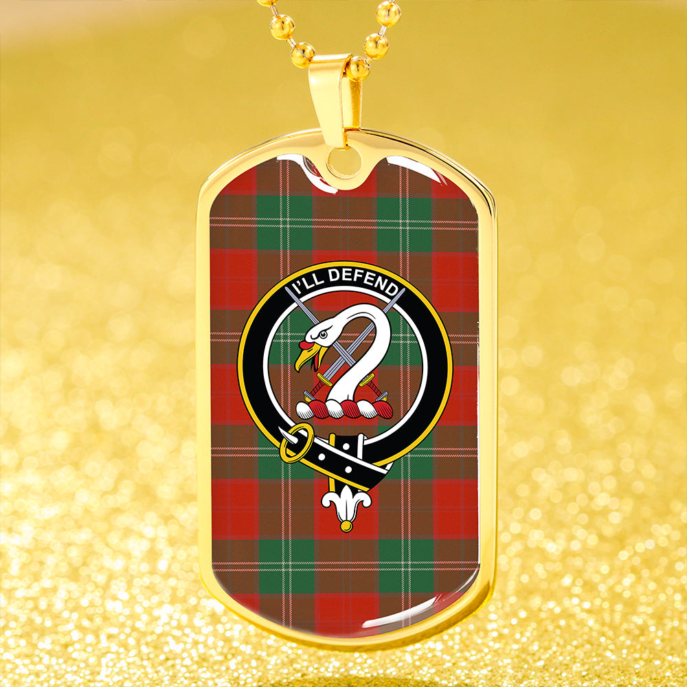 Lennox Ancient Clan Badge Classic Tartan Dog Tag Necklace