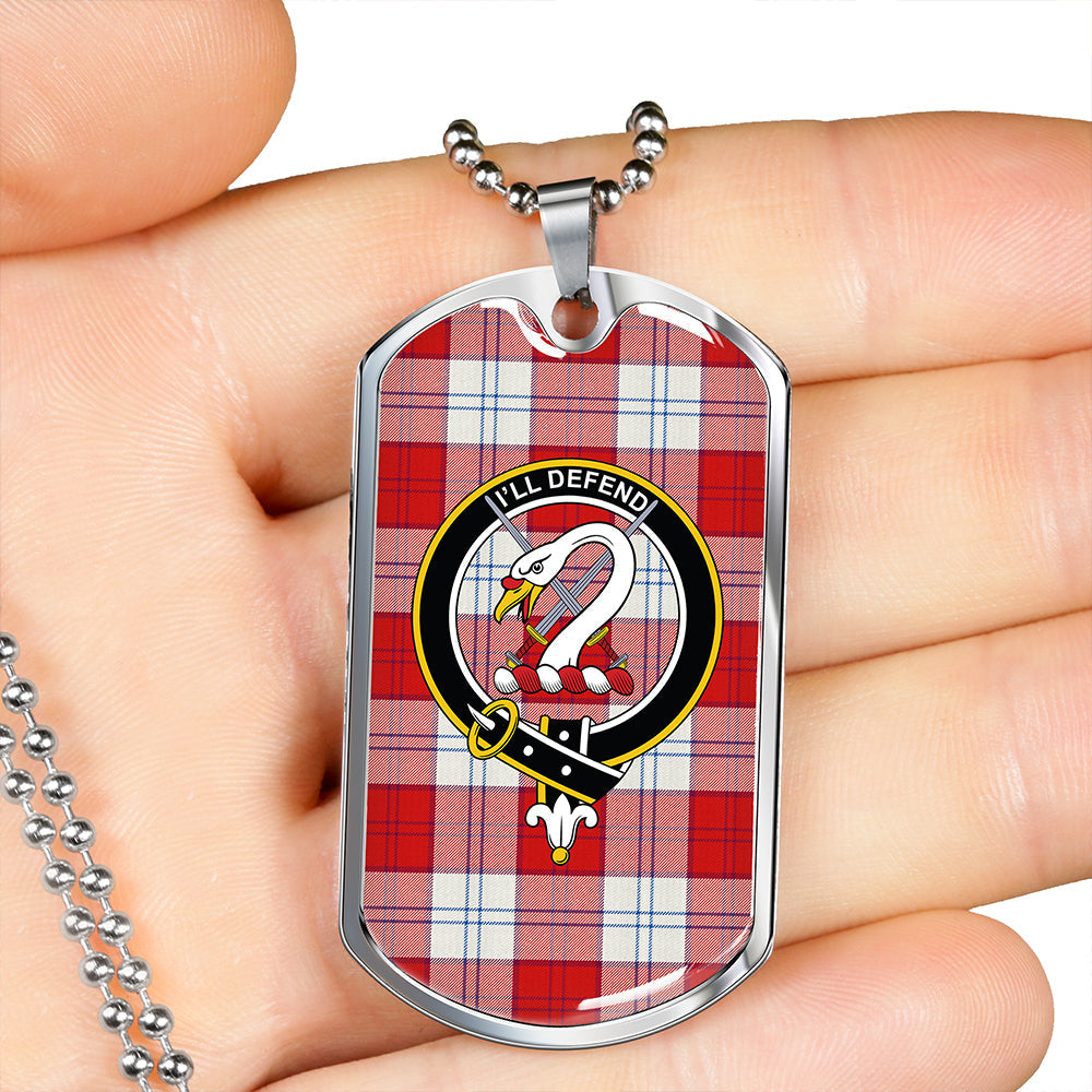Lennox Dress Red Clan Badge Classic Tartan Dog Tag Necklace