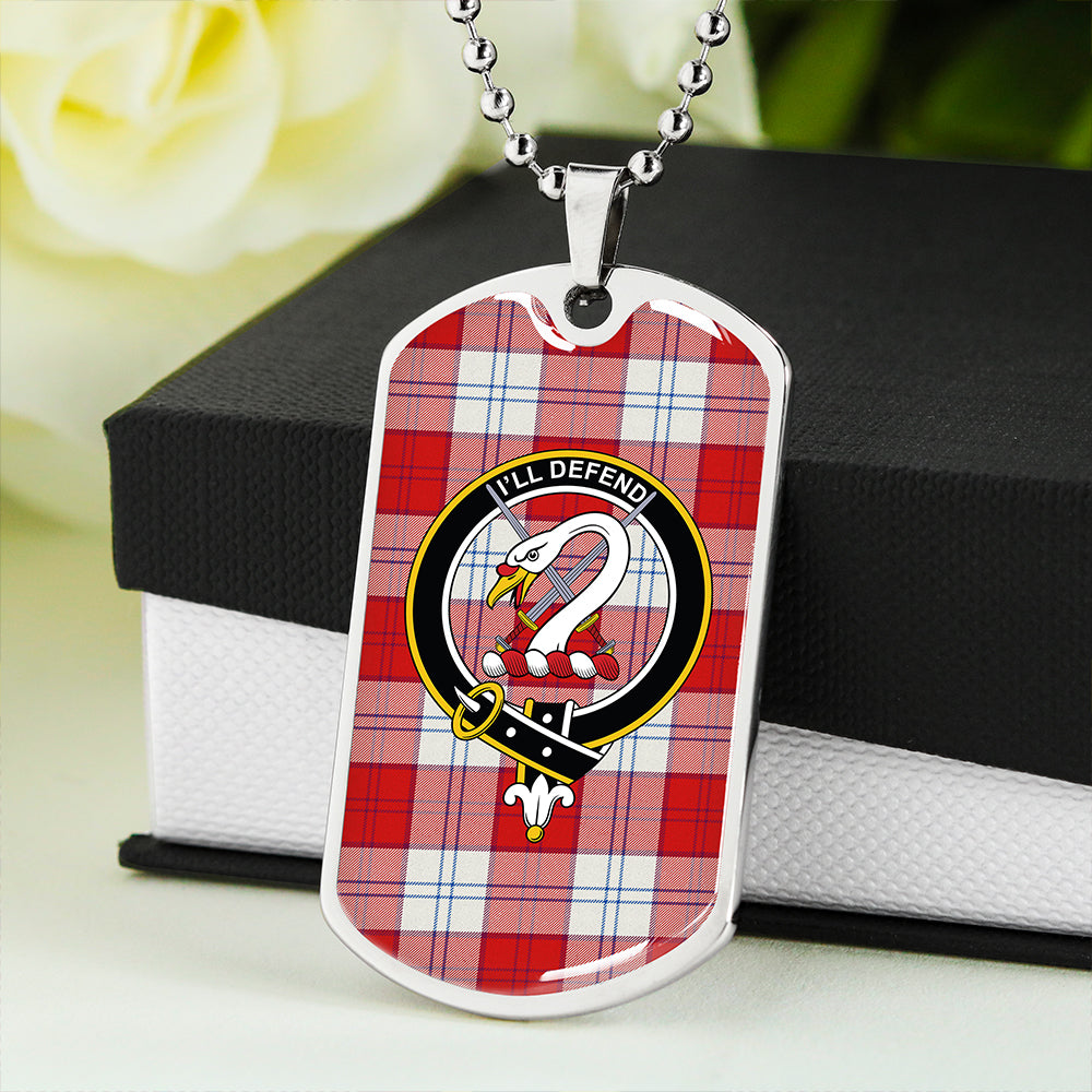 Lennox Dress Red Clan Badge Classic Tartan Dog Tag Necklace