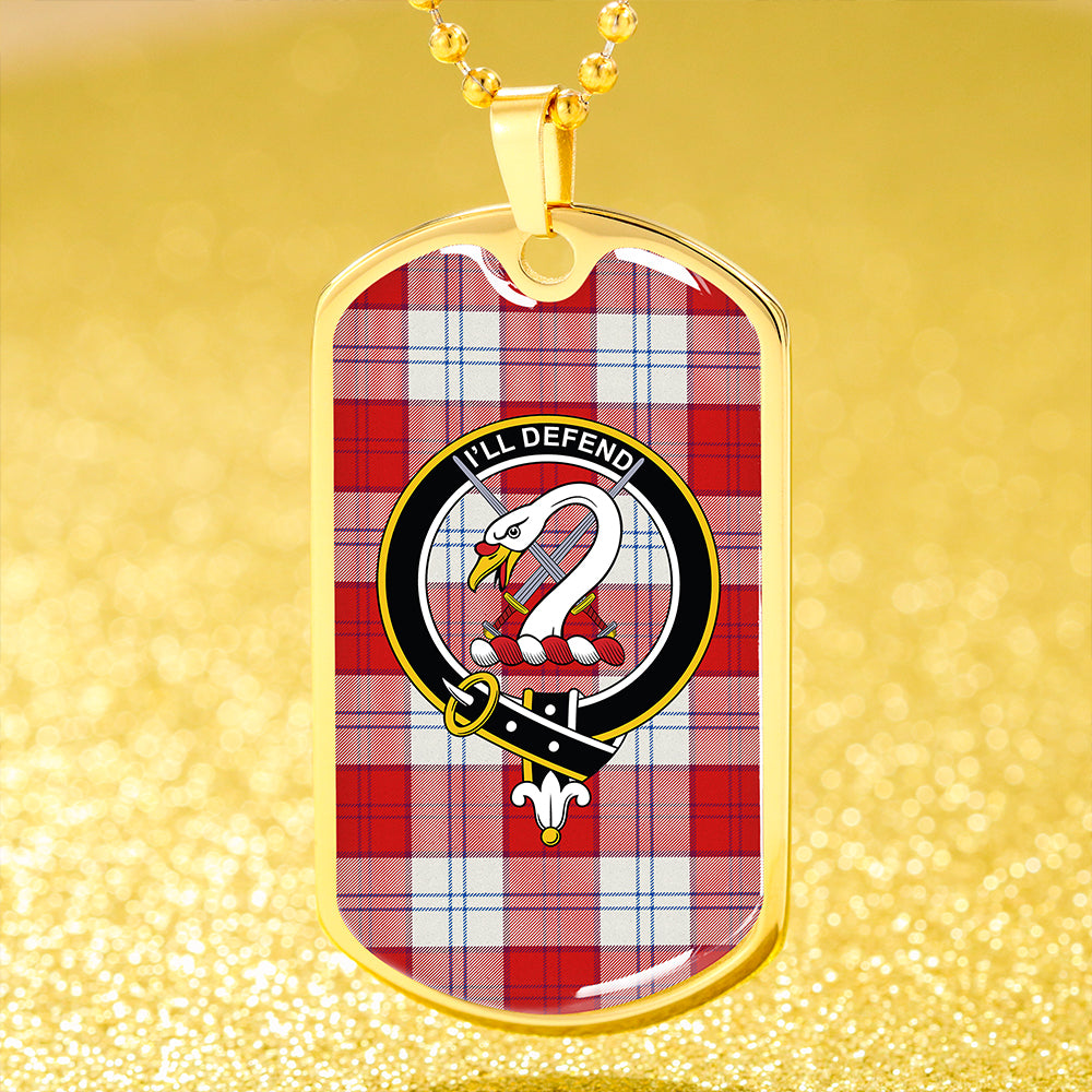 Lennox Dress Red Clan Badge Classic Tartan Dog Tag Necklace
