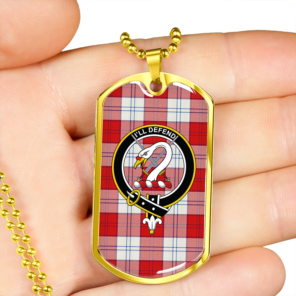 Lennox Dress Red Clan Badge Classic Tartan Dog Tag Necklace
