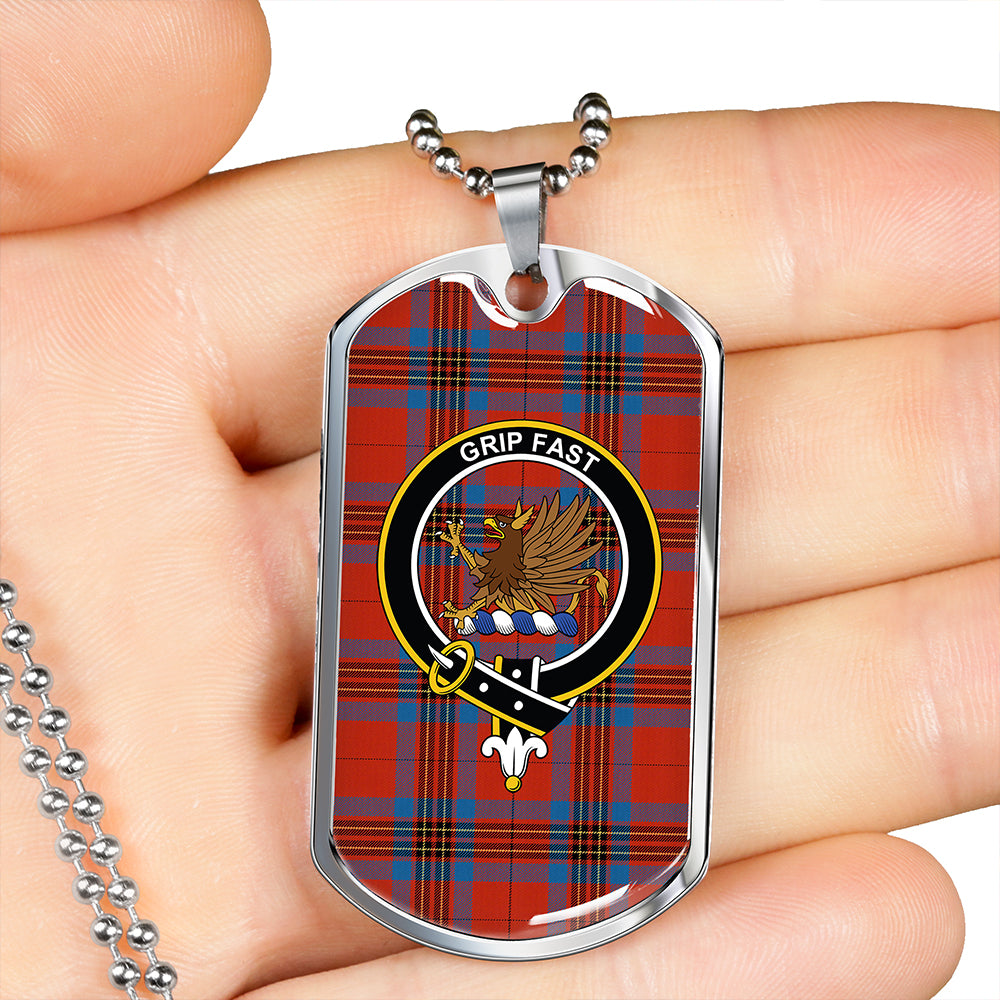 Leslie Ancient Clan Badge Classic Tartan Dog Tag Necklace