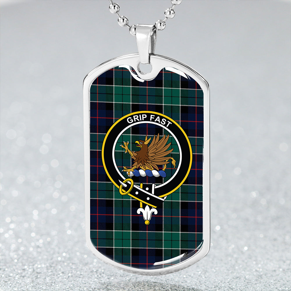 Leslie Hunting (Leslie Green) Modern Clan Badge Classic Tartan Dog Tag Necklace