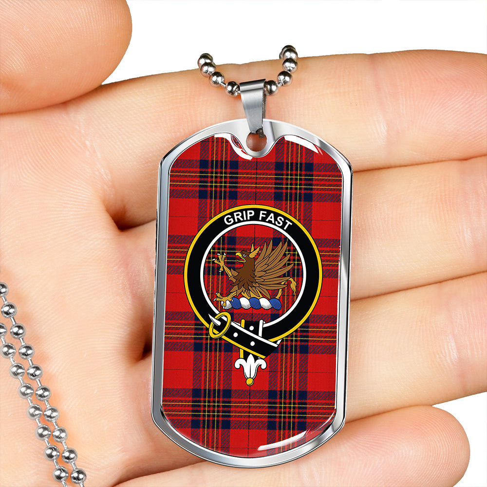 Leslie Modern Clan Badge Classic Tartan Dog Tag Necklace