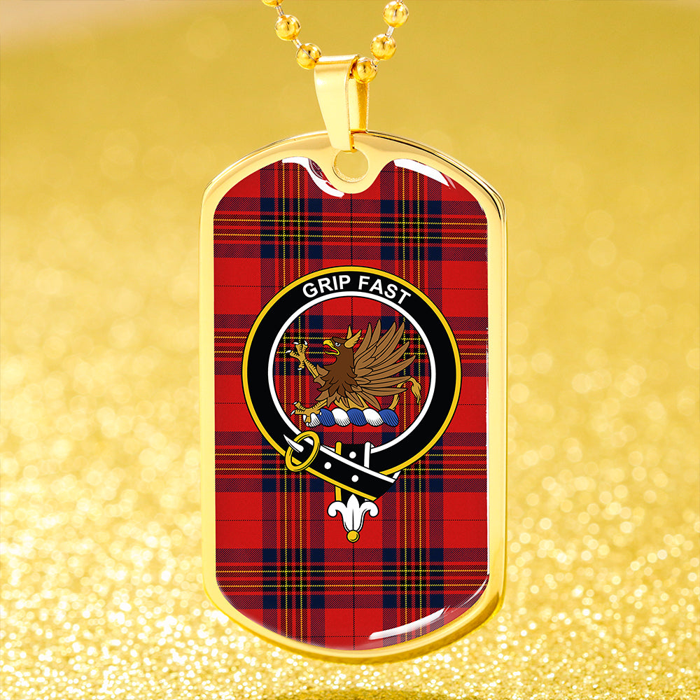 Leslie Modern Clan Badge Classic Tartan Dog Tag Necklace
