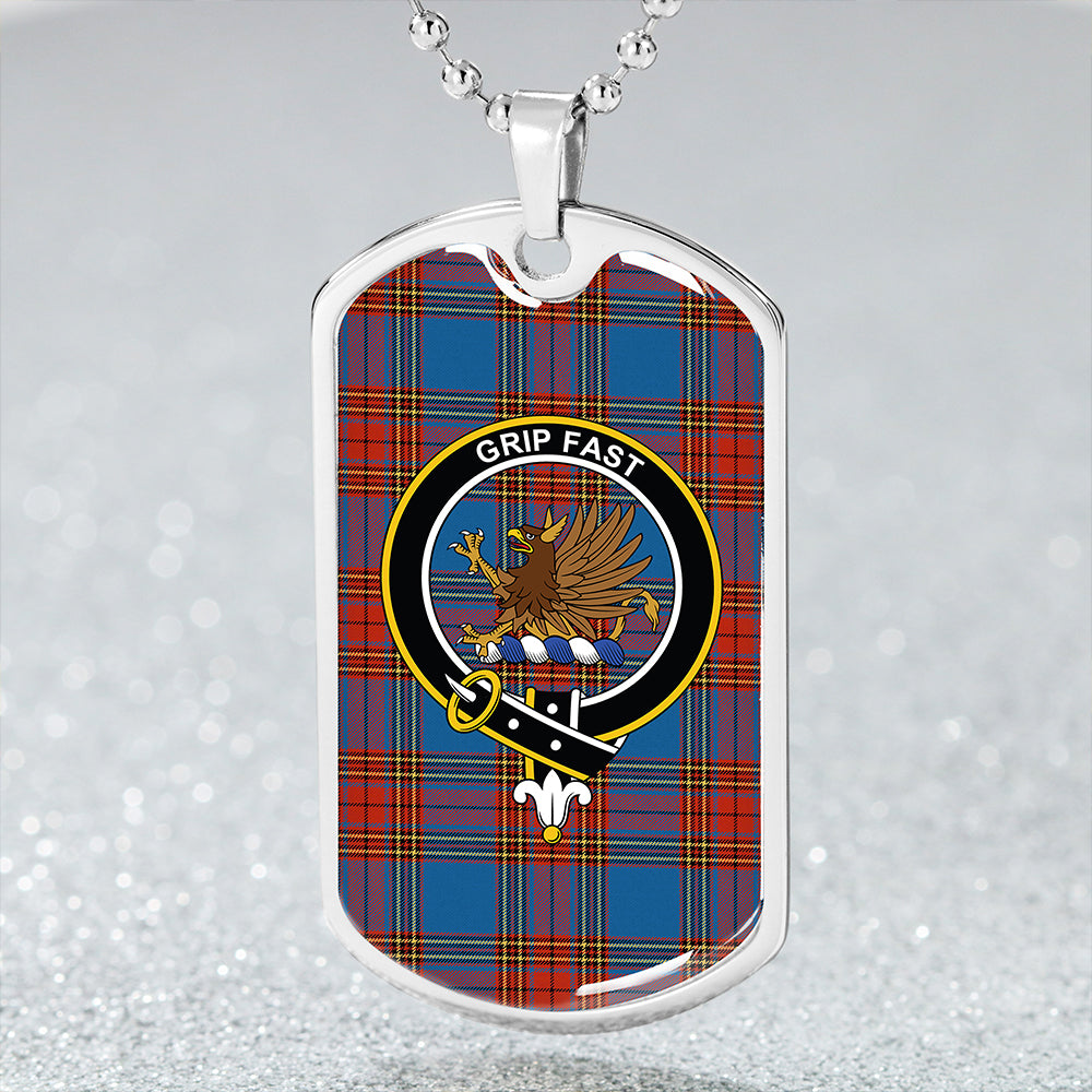 Leslie (J Cant) Ancient Clan Badge Classic Tartan Dog Tag Necklace