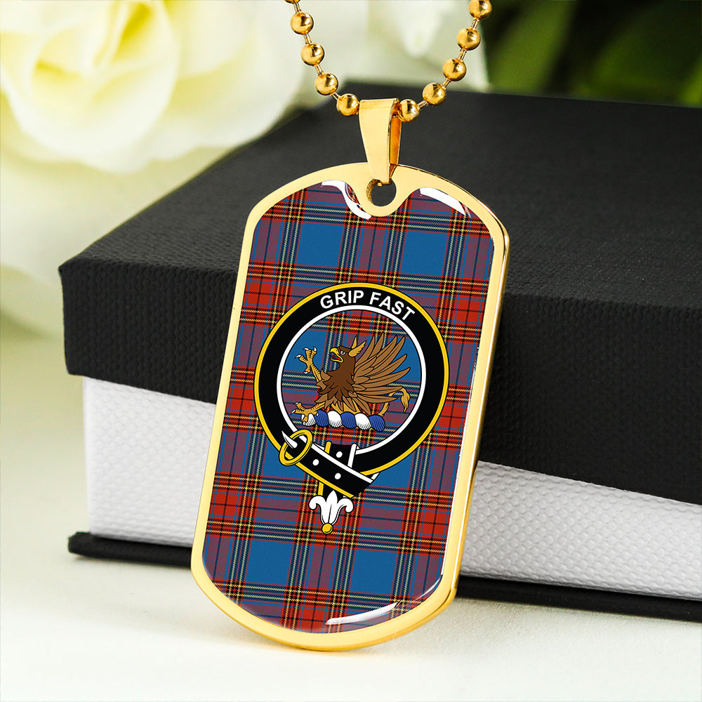 Leslie (J Cant) Ancient Clan Badge Classic Tartan Dog Tag Necklace
