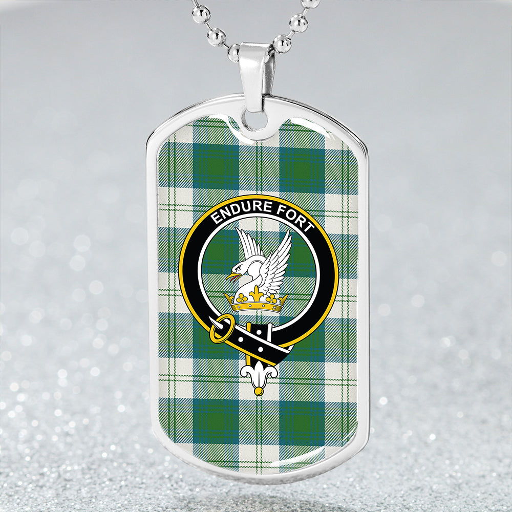 Lindsay Dress Dance Green Modern Clan Badge Classic Tartan Dog Tag Necklace