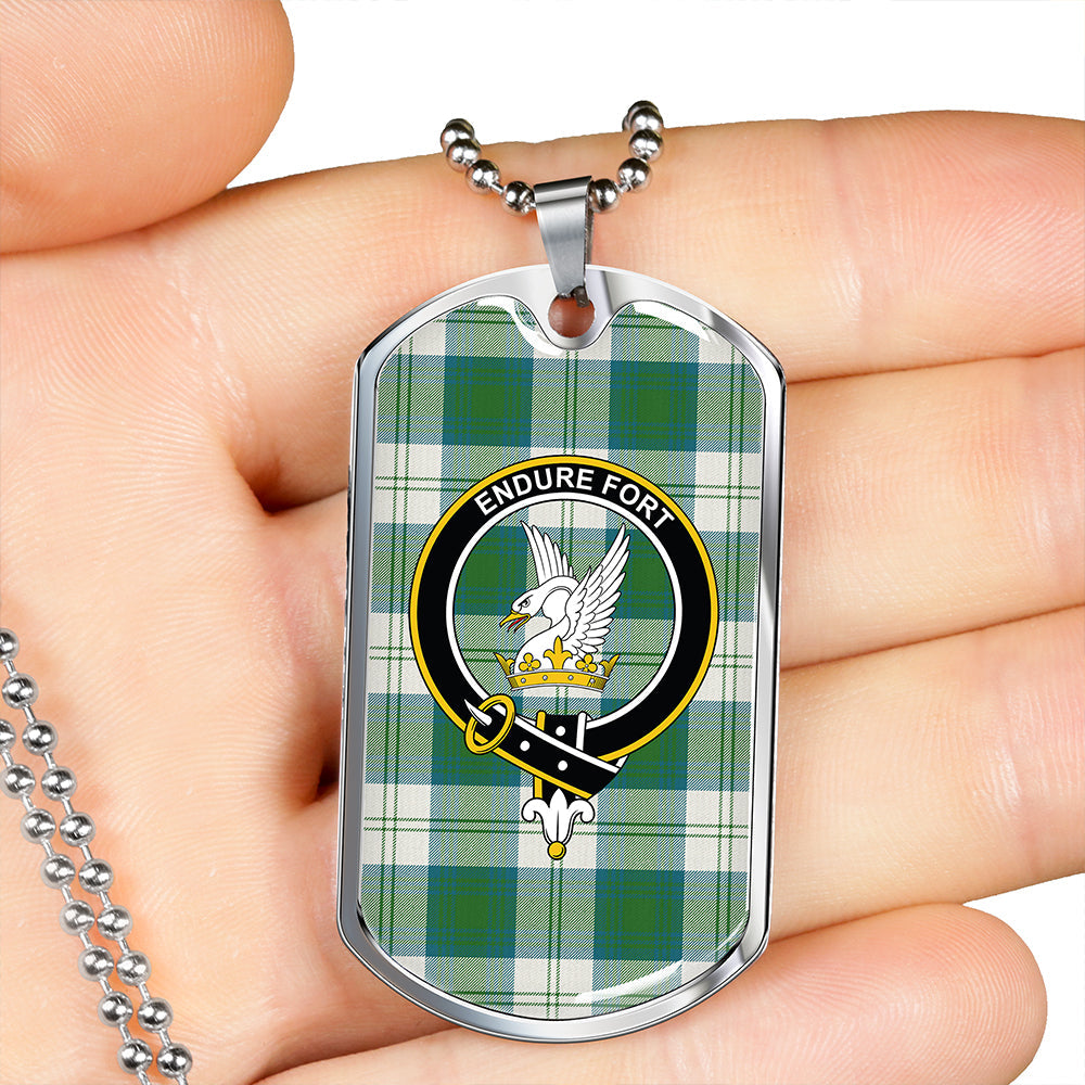 Lindsay Dress Dance Green Modern Clan Badge Classic Tartan Dog Tag Necklace
