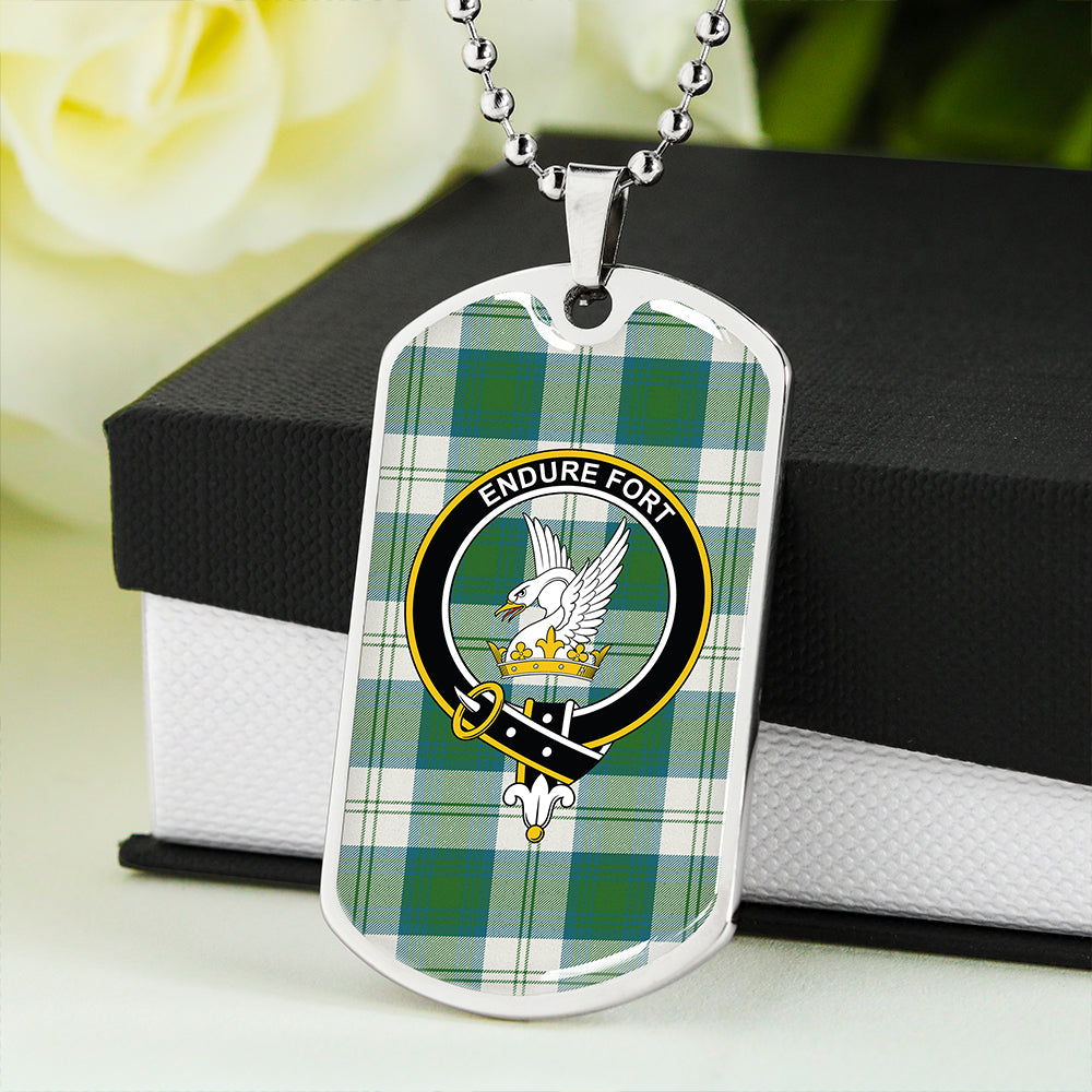 Lindsay Dress Dance Green Modern Clan Badge Classic Tartan Dog Tag Necklace