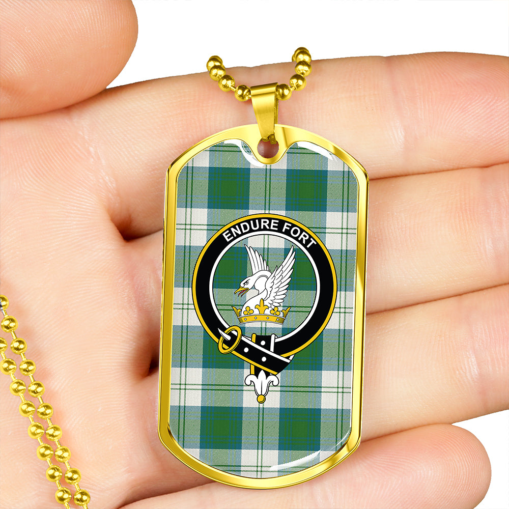 Lindsay Dress Dance Green Modern Clan Badge Classic Tartan Dog Tag Necklace