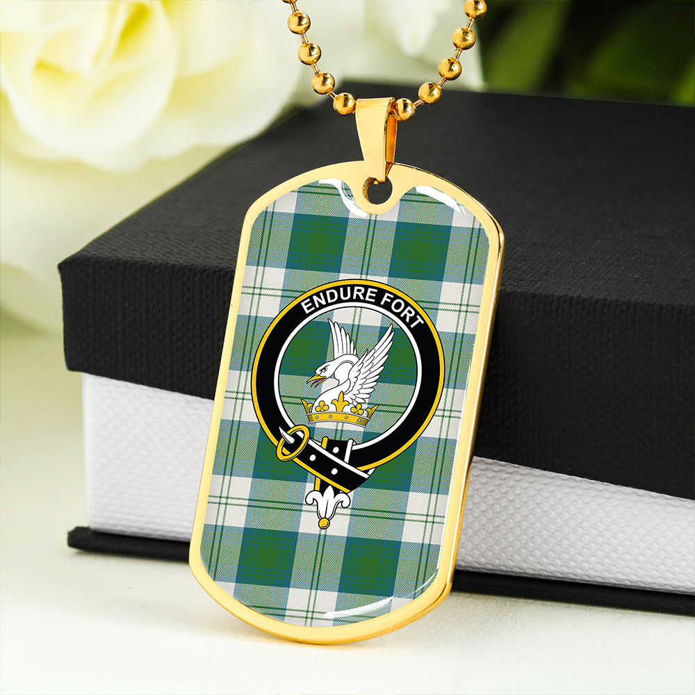 Lindsay Dress Dance Green Modern Clan Badge Classic Tartan Dog Tag Necklace