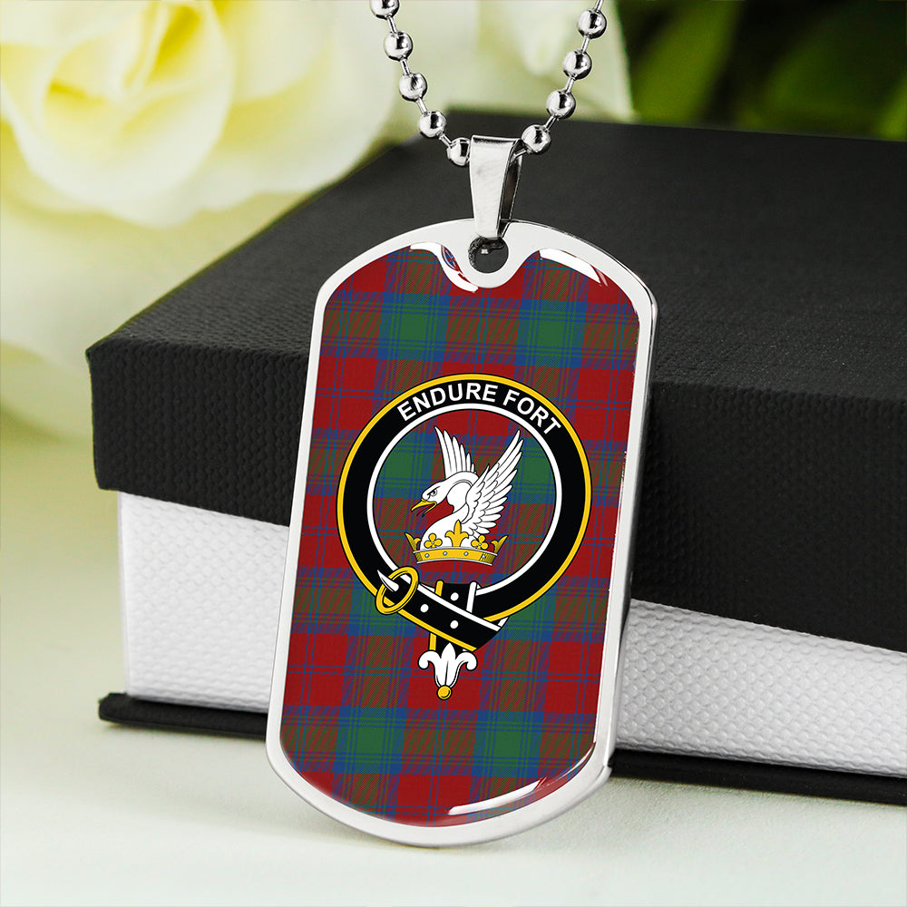 Lindsay Modern Clan Badge Classic Tartan Dog Tag Necklace