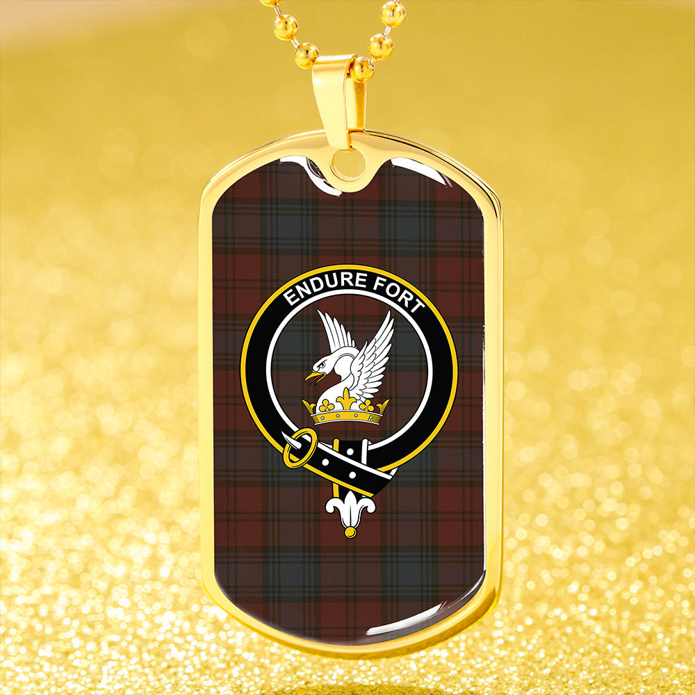 Lindsay #2 Weathered Clan Badge Classic Tartan Dog Tag Necklace