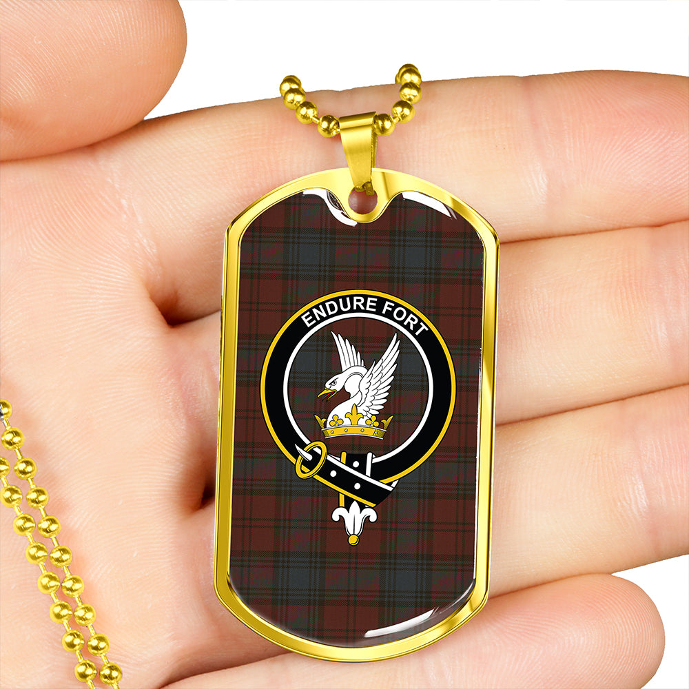 Lindsay #2 Weathered Clan Badge Classic Tartan Dog Tag Necklace