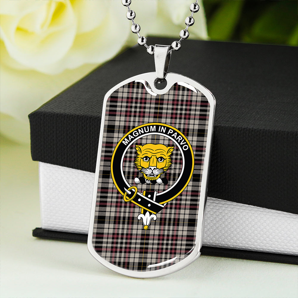 Little Arisaid Ancient Clan Badge Classic Tartan Dog Tag Necklace