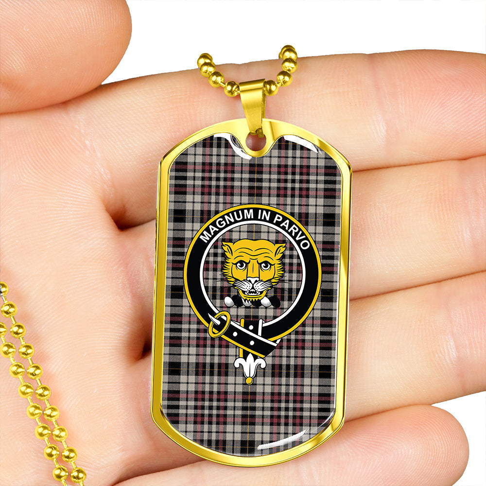 Little Arisaid Ancient Clan Badge Classic Tartan Dog Tag Necklace