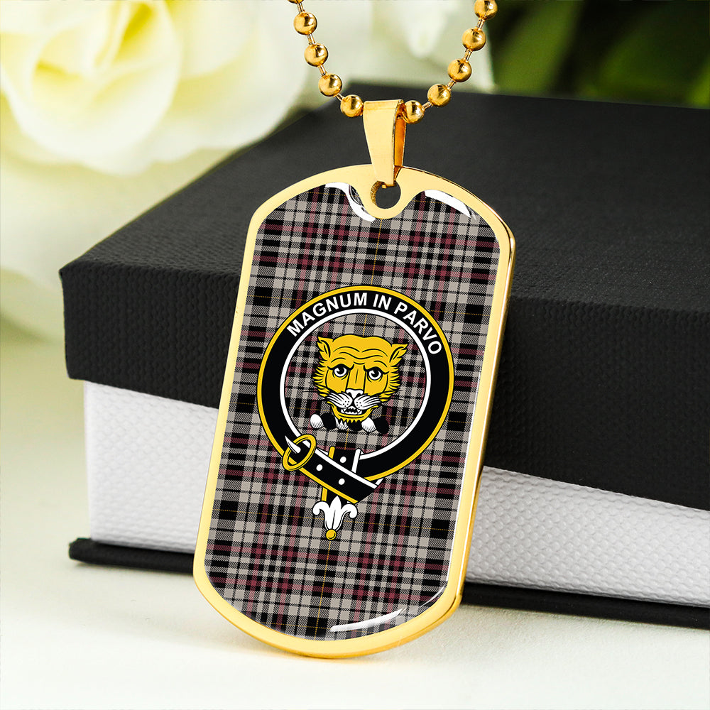 Little Arisaid Ancient Clan Badge Classic Tartan Dog Tag Necklace