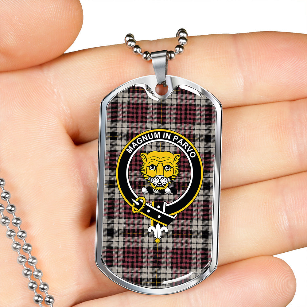 Little Dress Ancient Clan Badge Classic Tartan Dog Tag Necklace