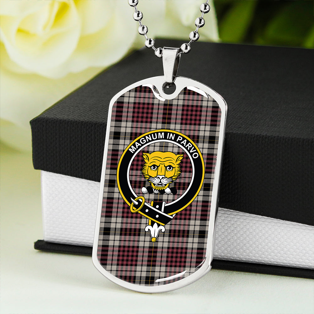 Little Dress Ancient Clan Badge Classic Tartan Dog Tag Necklace