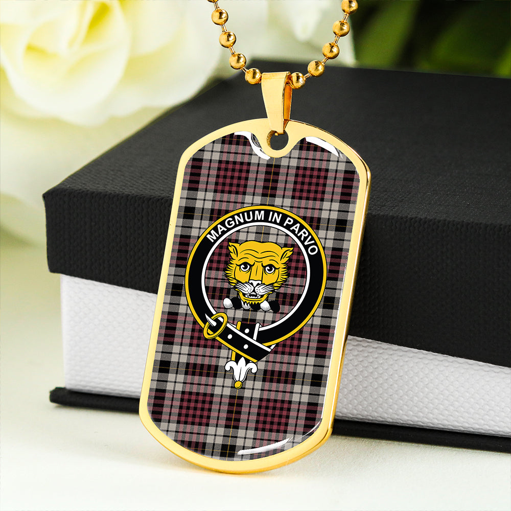 Little Dress Ancient Clan Badge Classic Tartan Dog Tag Necklace