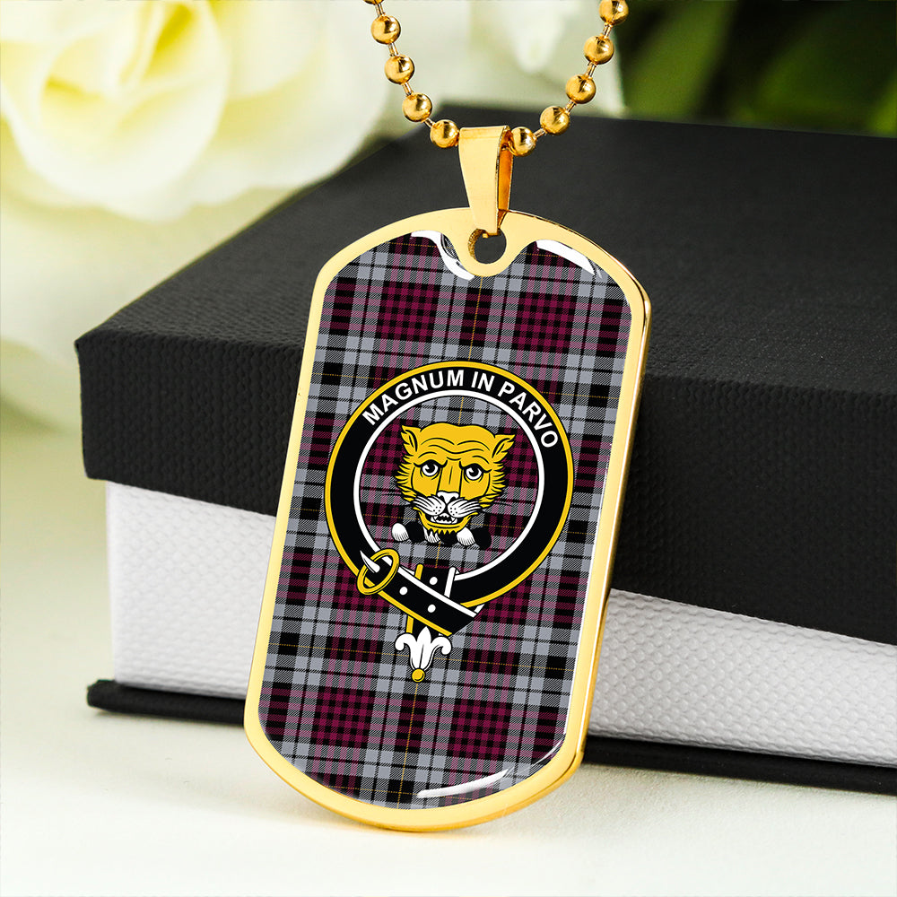 Little Dress Modern Clan Badge Classic Tartan Dog Tag Necklace