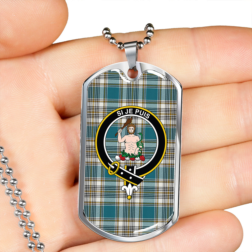 Livingstone Dress Ancient Clan Badge Classic Tartan Dog Tag Necklace