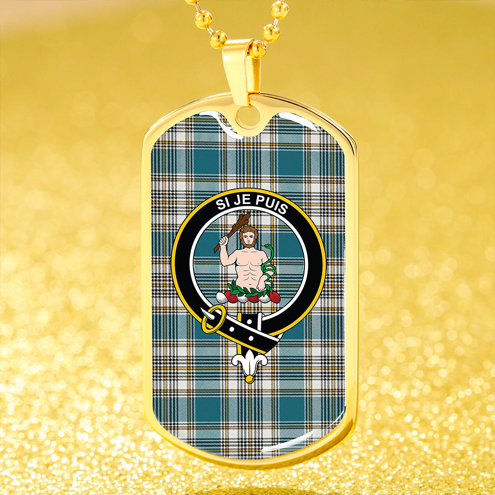 Livingstone Dress Ancient Clan Badge Classic Tartan Dog Tag Necklace