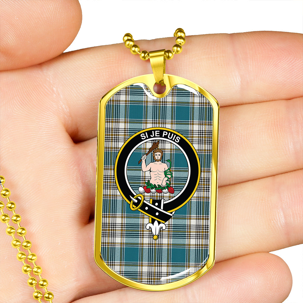 Livingstone Dress Ancient Clan Badge Classic Tartan Dog Tag Necklace