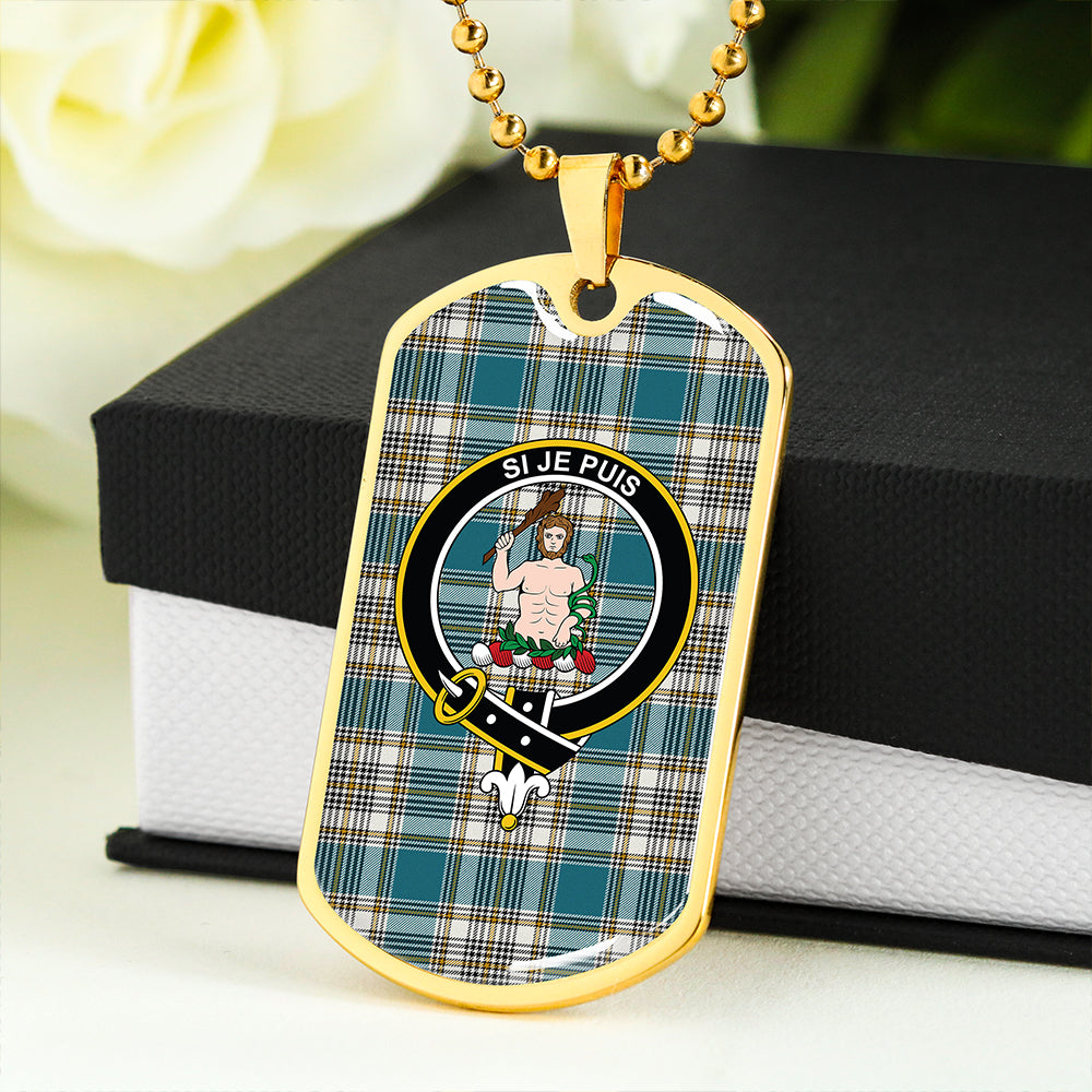 Livingstone Dress Ancient Clan Badge Classic Tartan Dog Tag Necklace