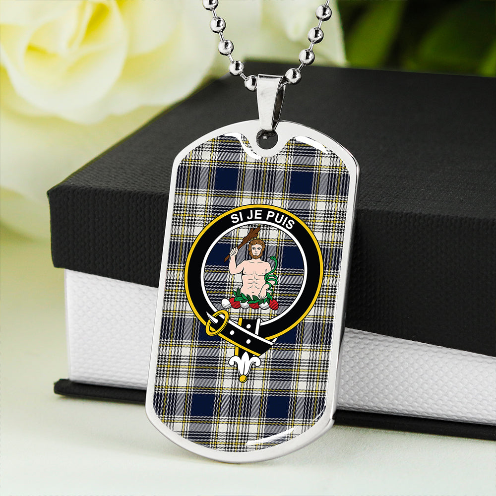 Livingstone Dress Modern Clan Badge Classic Tartan Dog Tag Necklace