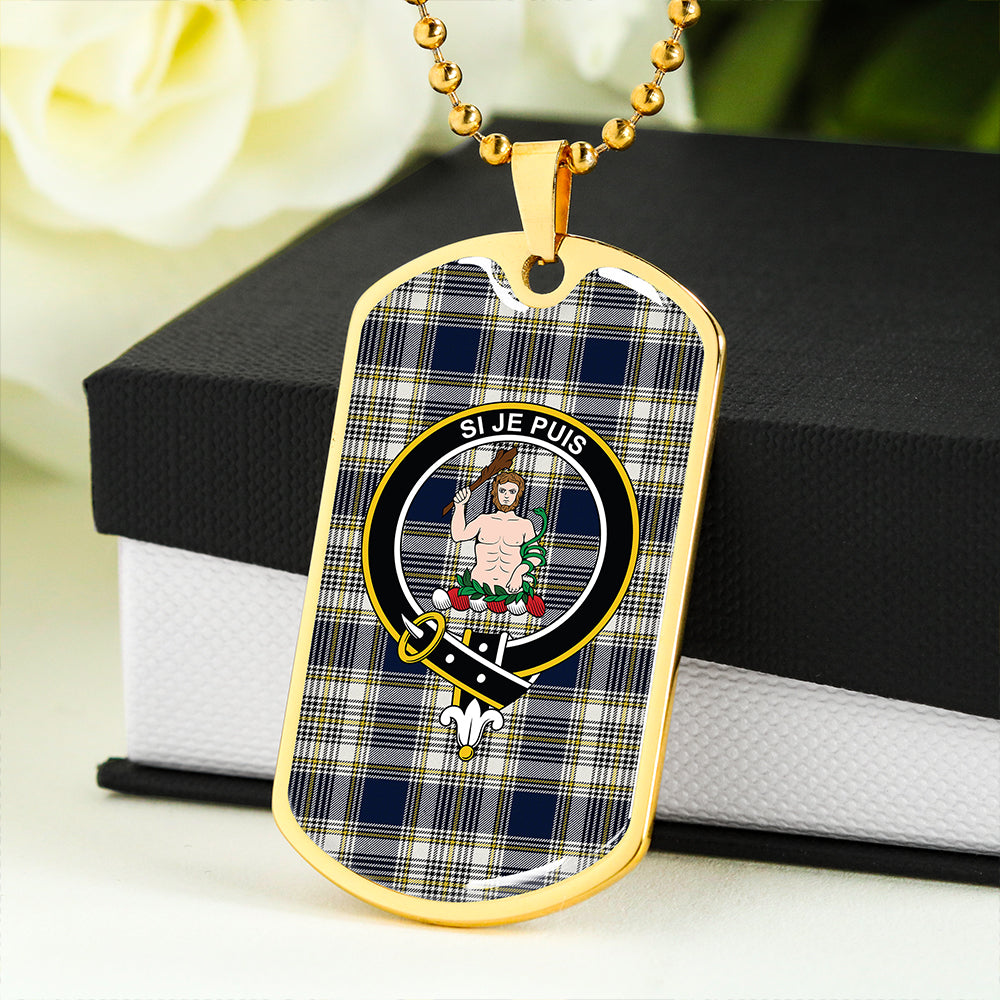 Livingstone Dress Modern Clan Badge Classic Tartan Dog Tag Necklace