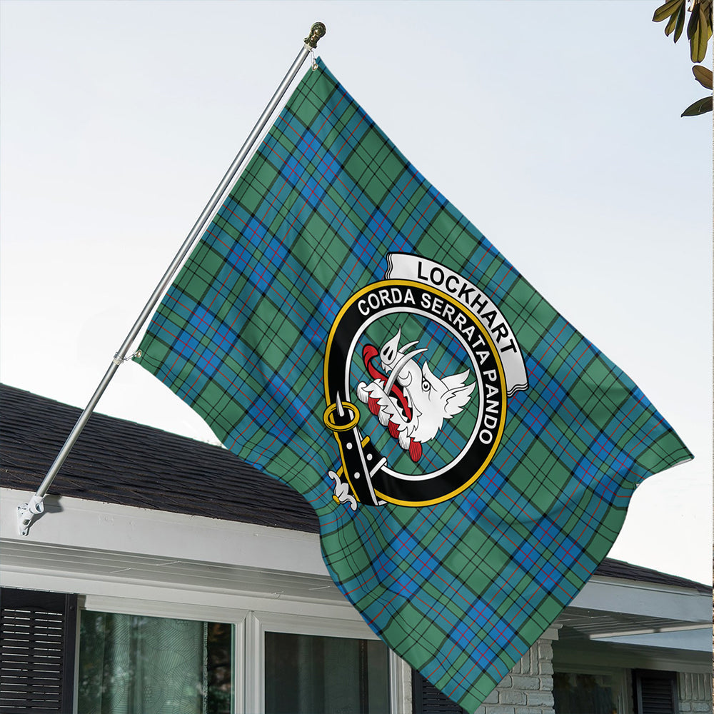 Lockhart Modern Tartan Classic Crest House Flag