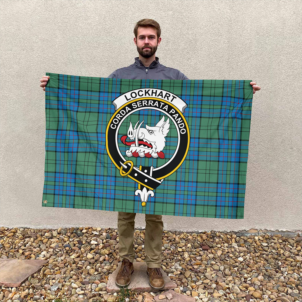 Lockhart Modern Tartan Classic Crest House Flag