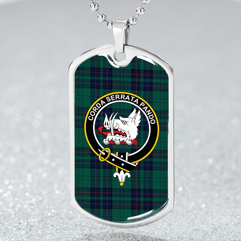Lockhart Modern Clan Badge Classic Tartan Dog Tag Necklace