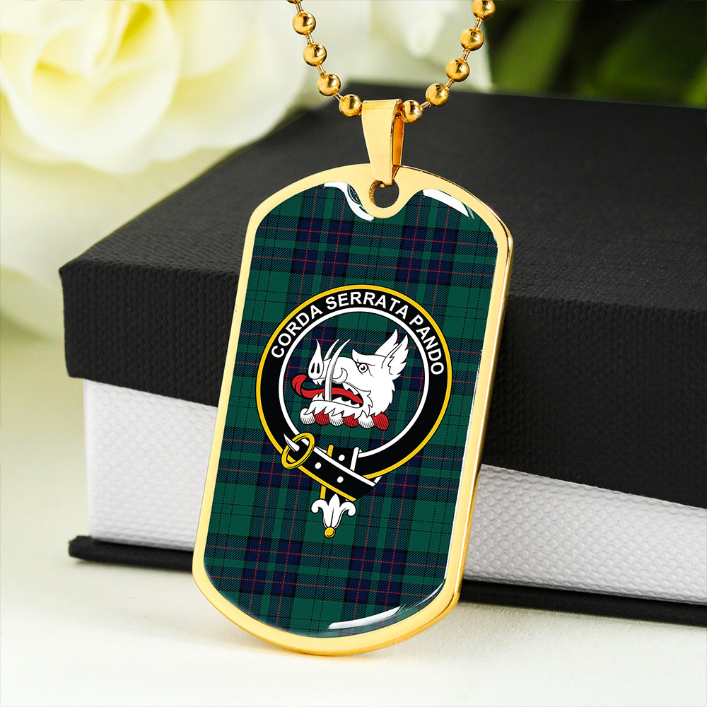Lockhart Modern Clan Badge Classic Tartan Dog Tag Necklace
