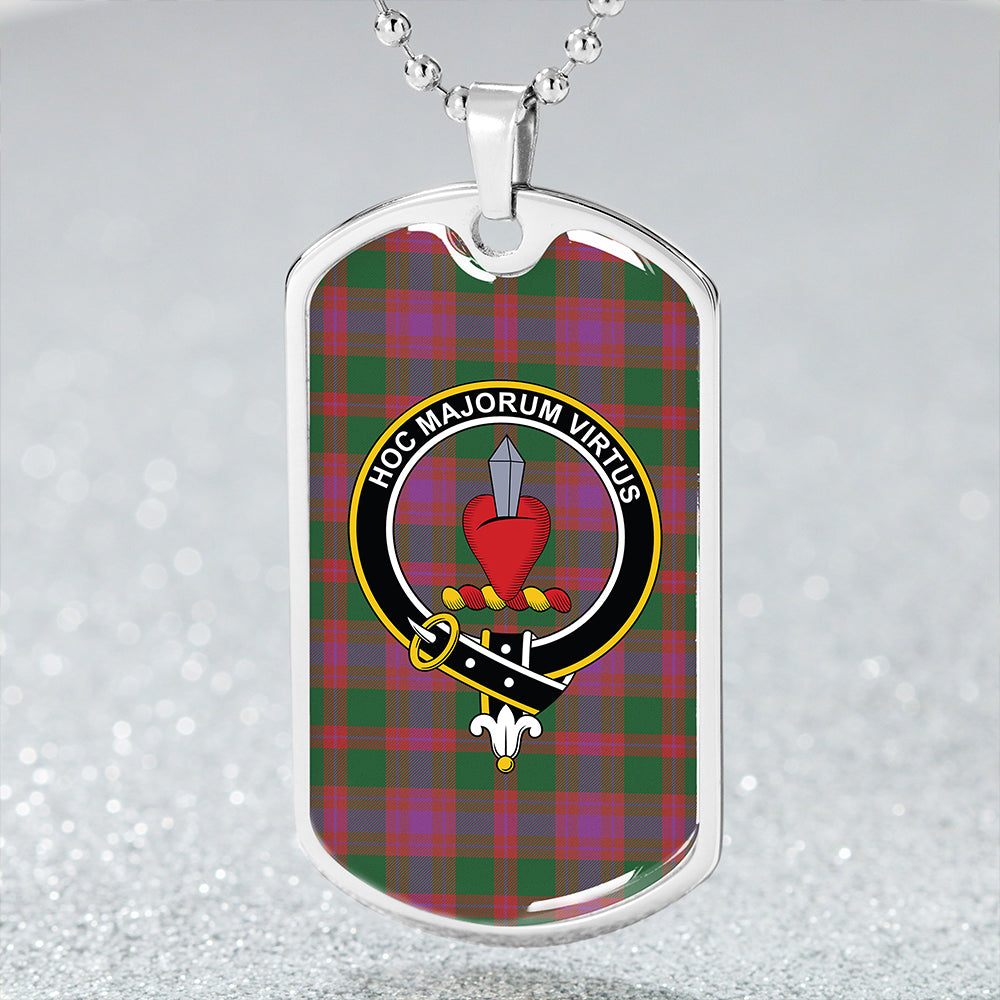 Logan Light Ancient Clan Badge Classic Tartan Dog Tag Necklace