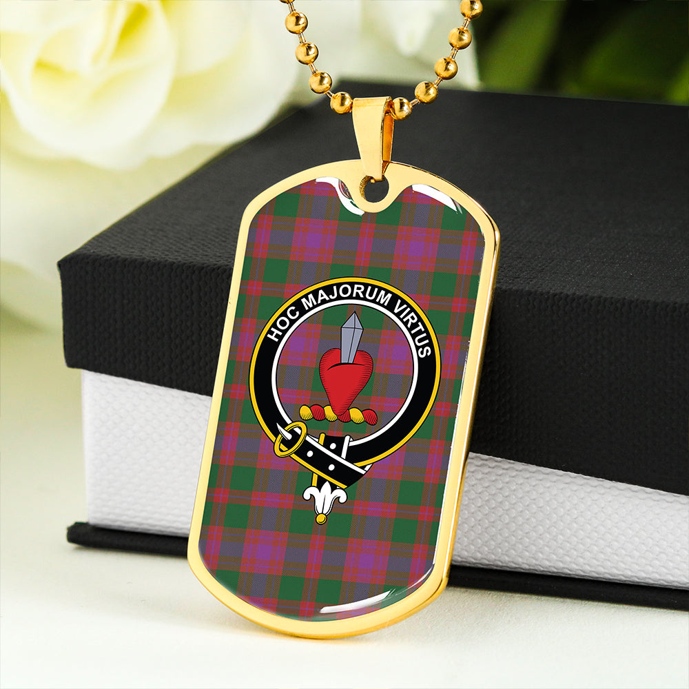 Logan Light Ancient Clan Badge Classic Tartan Dog Tag Necklace