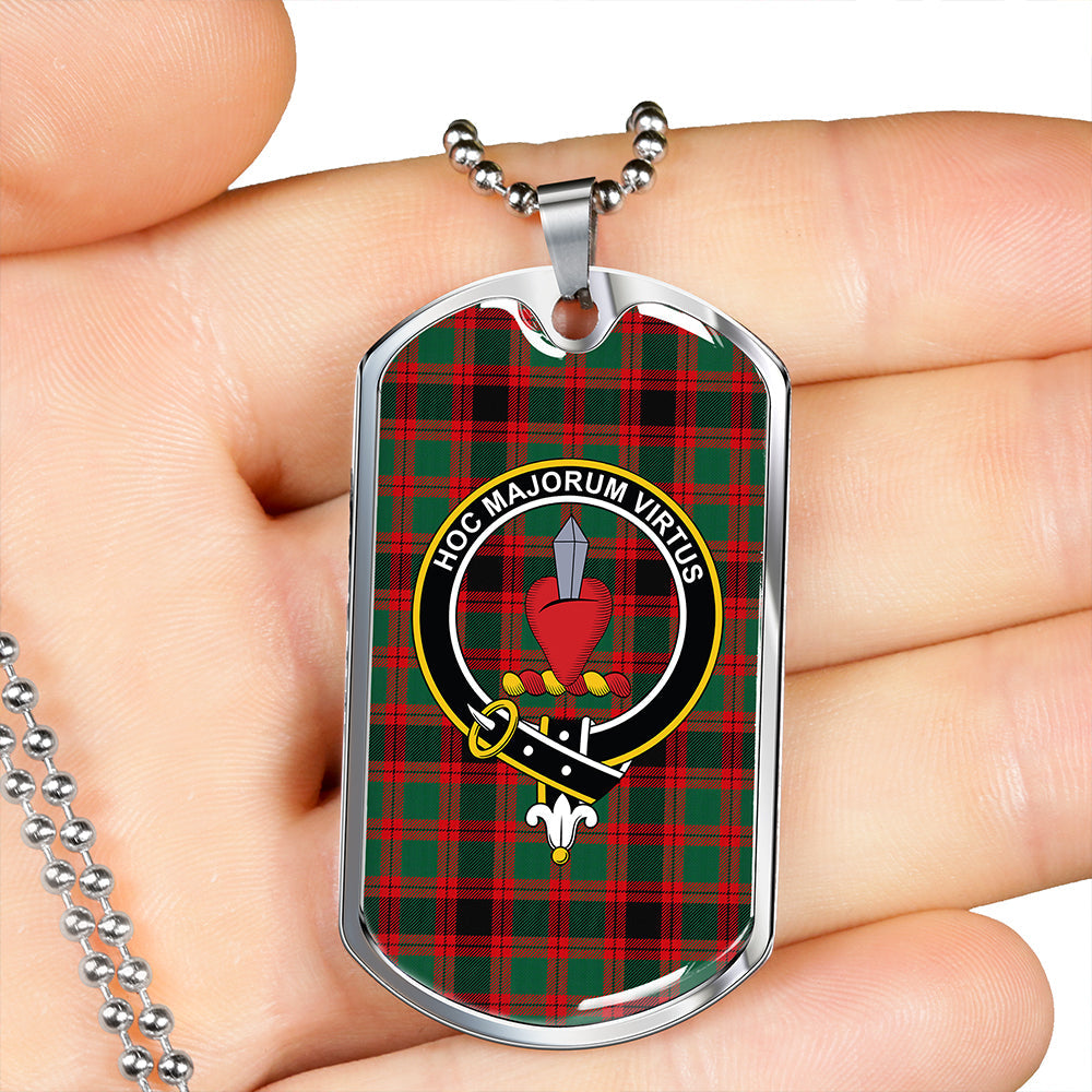 Logan #1 Modern Clan Badge Classic Tartan Dog Tag Necklace