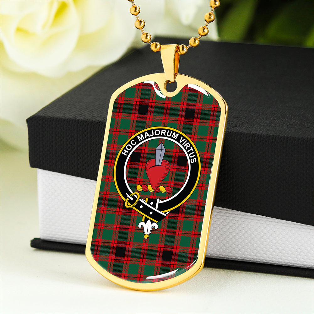 Logan #1 Modern Clan Badge Classic Tartan Dog Tag Necklace