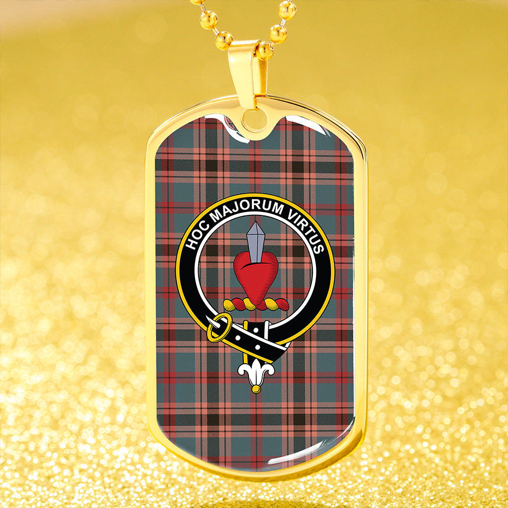 Logan #2 Weathered Clan Badge Classic Tartan Dog Tag Necklace
