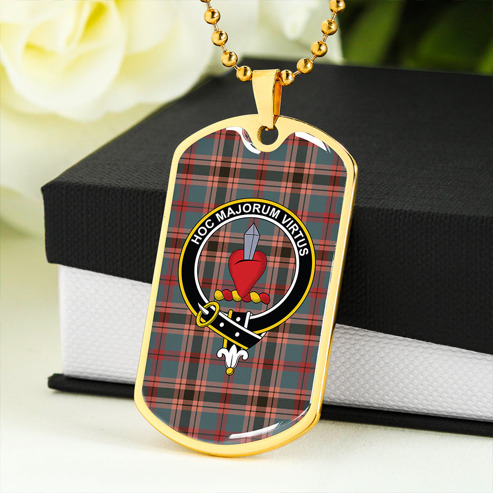 Logan #2 Weathered Clan Badge Classic Tartan Dog Tag Necklace