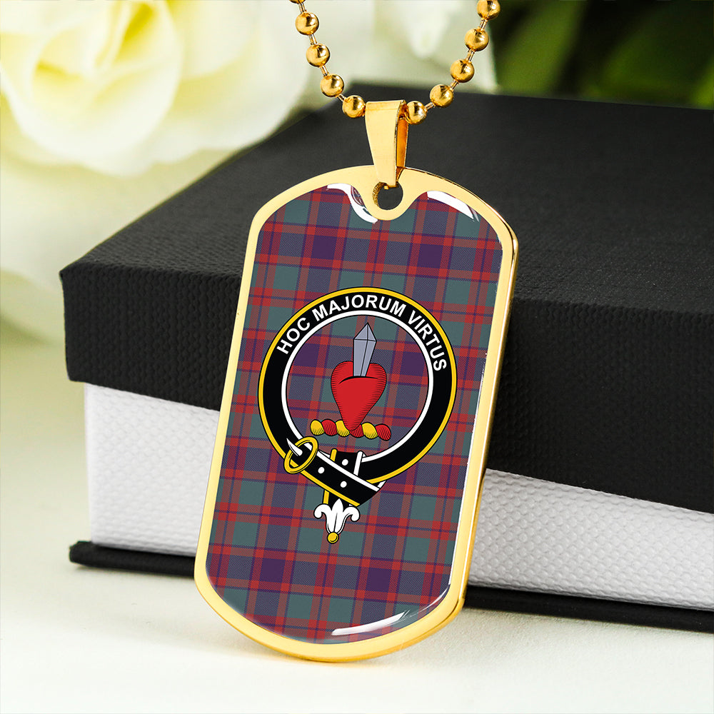 Logan #5 Weathered Clan Badge Classic Tartan Dog Tag Necklace
