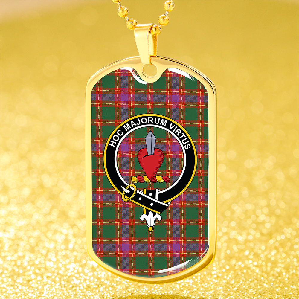 Logan #7 Ancient Clan Badge Classic Tartan Dog Tag Necklace