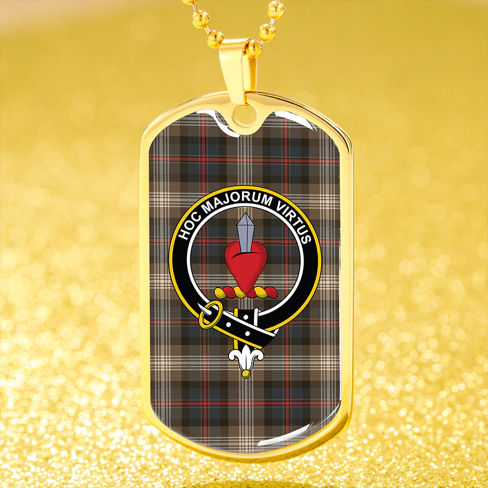 Logan #8 Weathered Clan Badge Classic Tartan Dog Tag Necklace